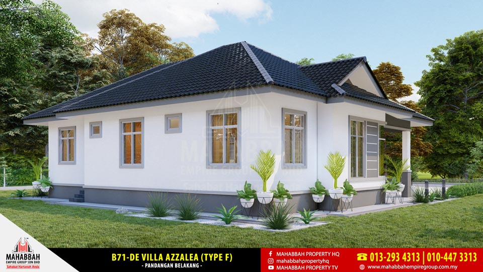 Pandangan Hadapan - Model Rekabentuk Banglo MEGSB B71-DE Villa Azzalea (Type F)