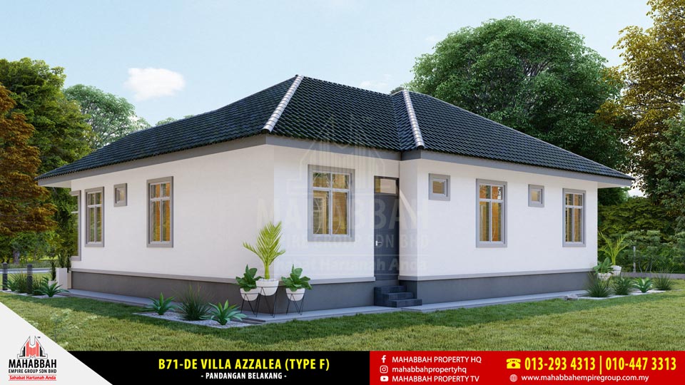 Pandangan Hadapan - Model Rekabentuk Banglo MEGSB B71-DE Villa Azzalea (Type F)