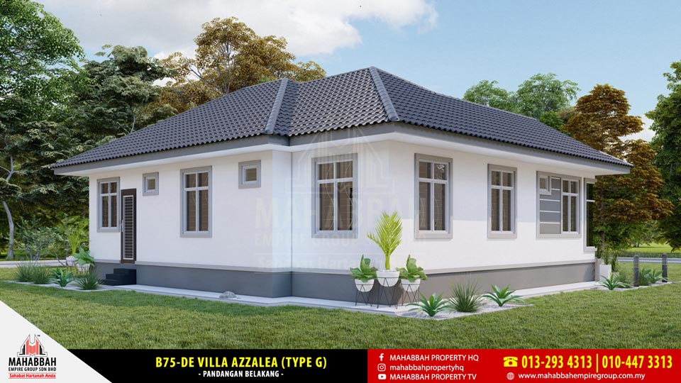 Pandangan Belakang Rekabentuk Banglo Eksklusif Mahabbah Dream Home B75-DE Villa Azzalea (Type G)