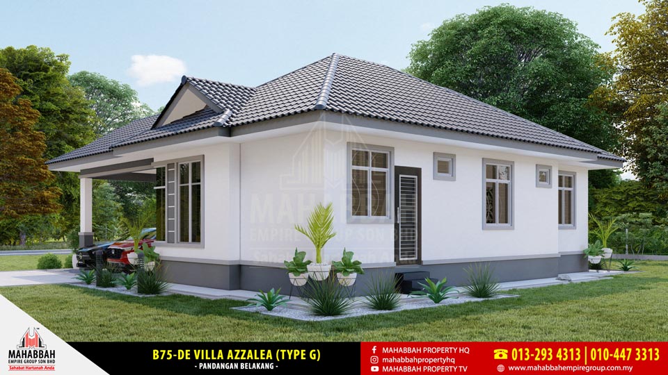 Pandangan Belakang Rekabentuk Banglo Eksklusif Mahabbah Dream Home B75-DE Villa Azzalea (Type G)