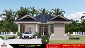Pandangan Hadapan Rekabentuk Banglo Eksklusif Mahabbah Dream Home B76-DE Villa Azzalea (Type H)