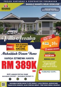 Banglo Mampu Milik MEGSB MDH03-D09 Villa Azzalea (Type A) Dekat Bandar Baru Kota Harmoni Tanah Merah