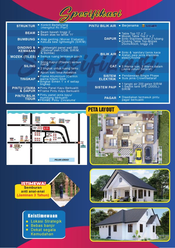 Flyers Mahabbah Dream Home MDH03-DE White Rose Cottage (Type B) Mukim Telong Bachok Kelantan
