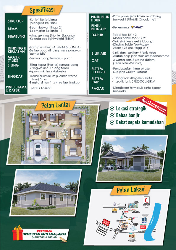 Flyers Mahabbah Dream Home MDH03-D09 Villa Azzalea (Type A) Cherang Lali Tanah Merah