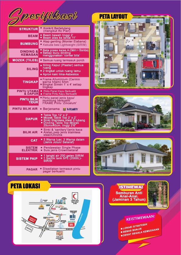 Flyers Mahabbah Dream Home MDH04-DE Villa Azzalea (Type G) Cherang Lali - Dekat Bandar Baru Kota Harmoni Tanah Merah Kelantan
