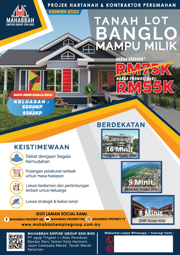 Flyers Tanah Lot Banglo Mampu Milik MEGSB Batu Jong Kuala Krai