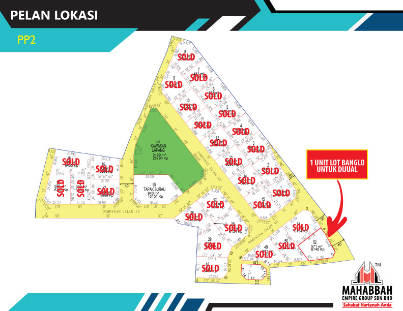 Plan Layout Tanah Lot Banglo Mampu Milik Untuk Dijual di Mukim Jeram, Pasir Puteh (PP2)