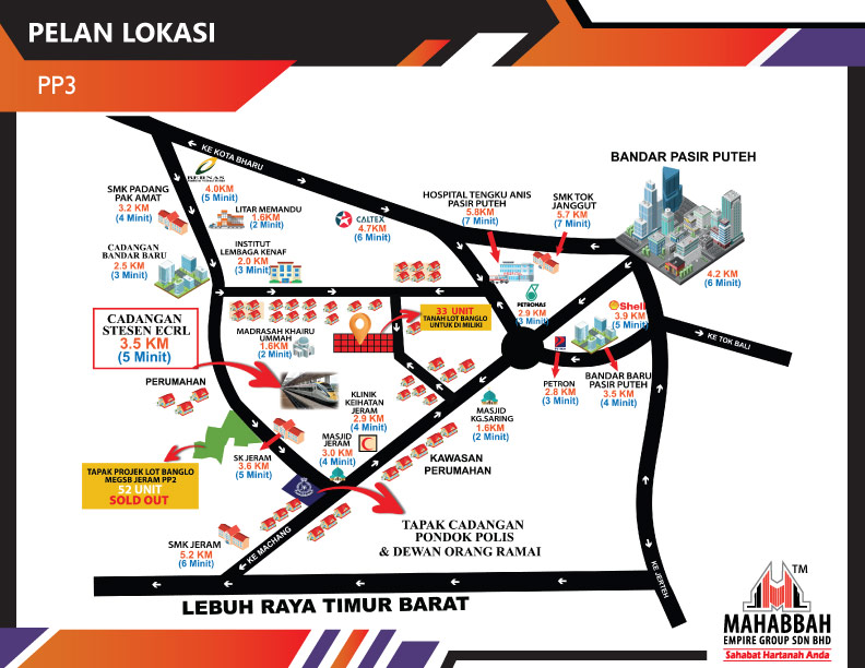 Pelan Lokasi Tanah Lot Banglo Mampu Milik di Saring Mukim Jeram Pasir Puteh (PP3)