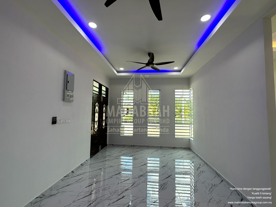 Ruang Tamu Rumah Banglo Villa Sophia (Type A) di Kelewek Tanah Merah