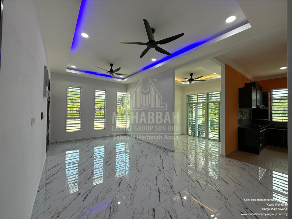 Ruang Tamu Rumah Banglo Villa Sophia (Type A) di Kelewek Tanah Merah